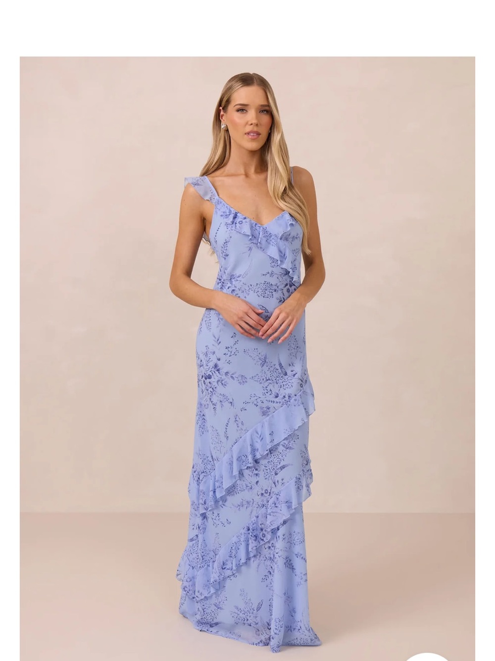 Park & Fifth Majorca Floral Ruffle Maxi Dress